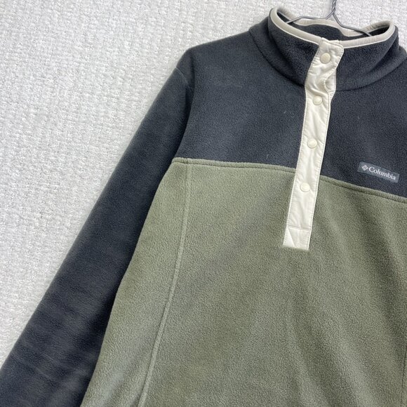 Columbia Jacket Wom M Benton Spring Half Snap Fleece Pullover Green / Gray Camp - Picture 3 of 15